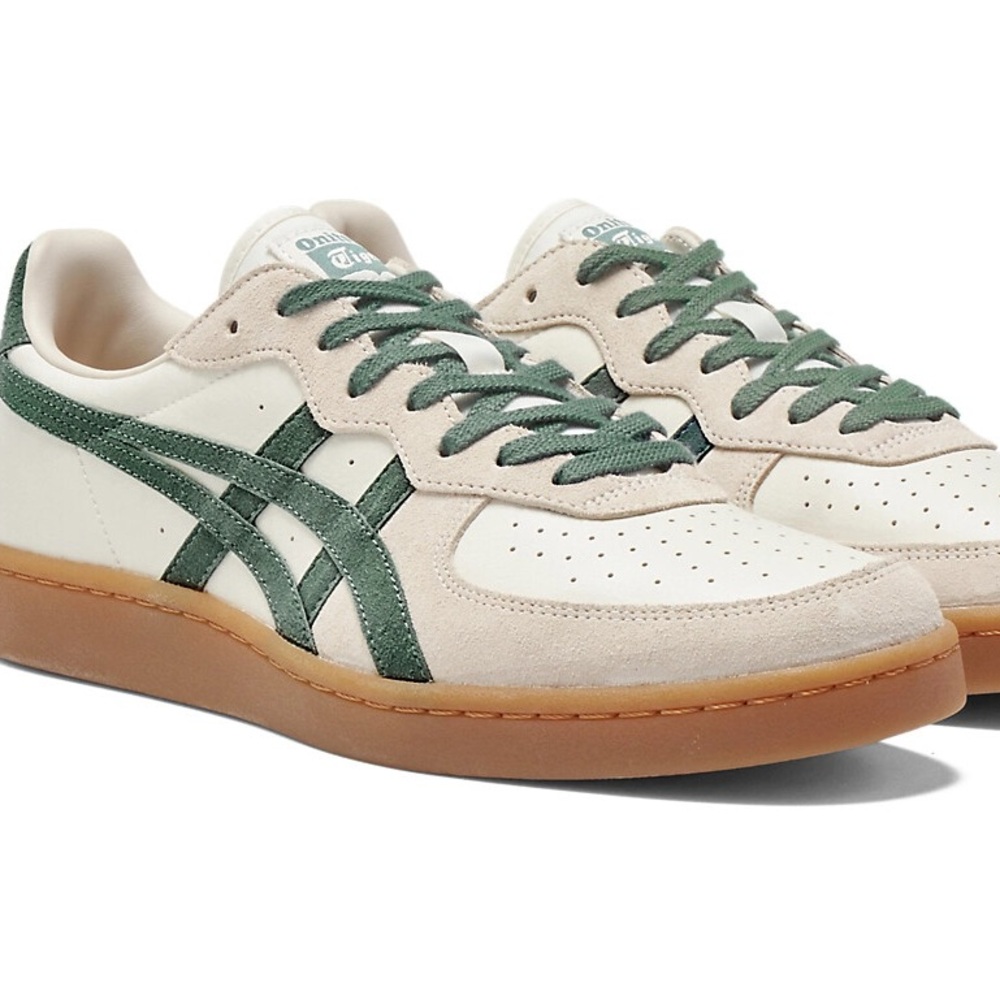 Onitsuka Tiger by Asics Cream and Green Sneakers